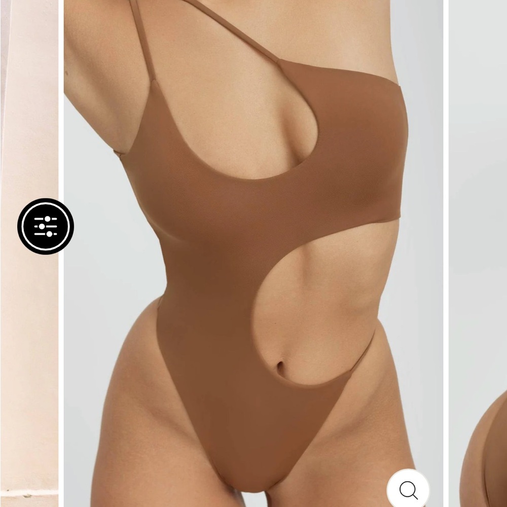Cut-Out One-Piece Swimsuit in Brown